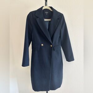 Topshop Navy long coat size 4